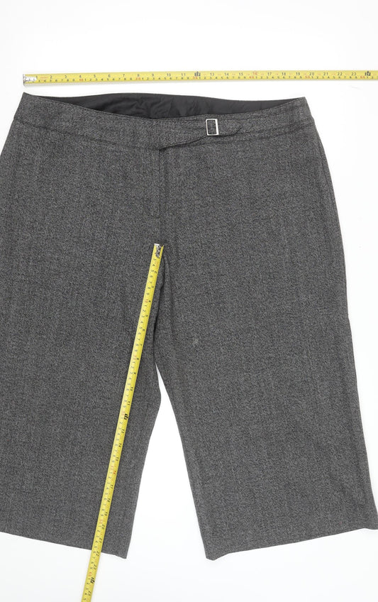 Marks and Spencer Women Grey UK 22 Bermuda Shorts with Buckle Detail