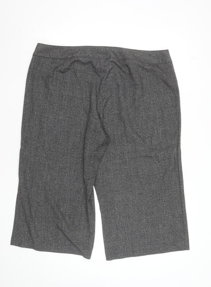 Marks and Spencer Women Grey UK 22 Bermuda Shorts with Buckle Detail