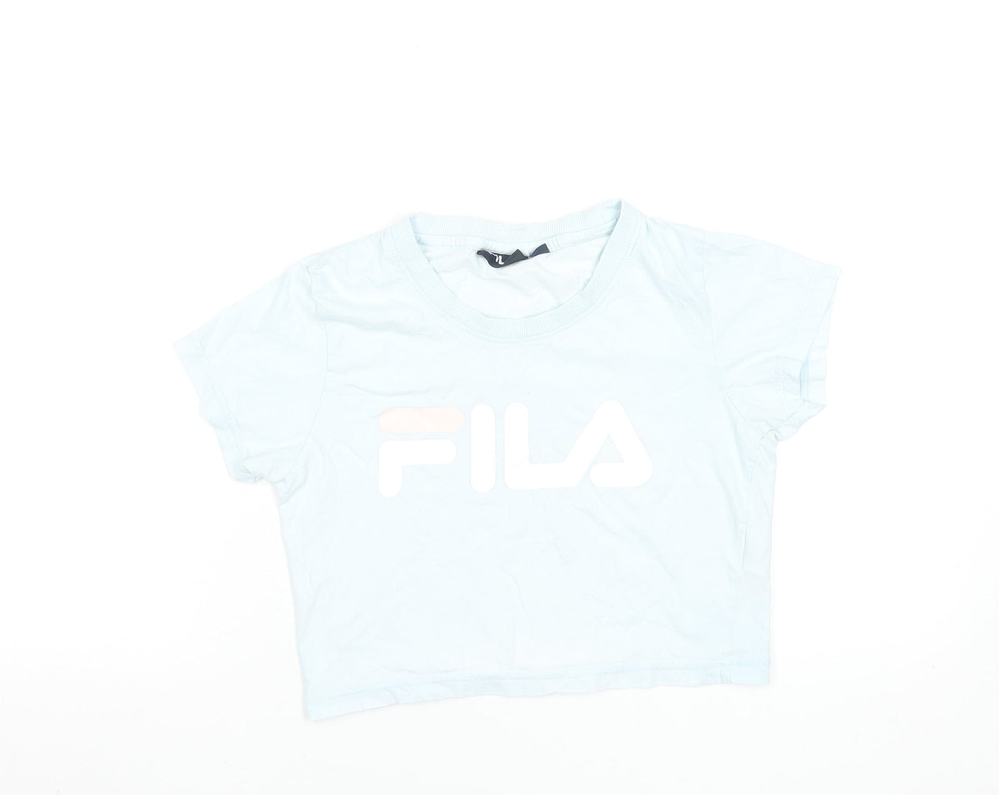 Womens UK Size S FILA Blue Cropped T-Shirt