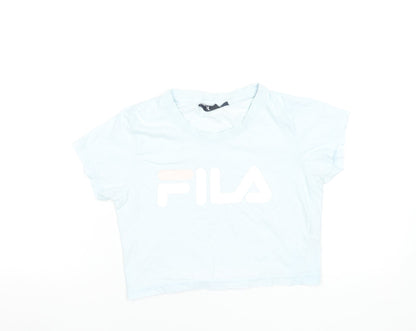 Womens UK Size S FILA Blue Cropped T-Shirt