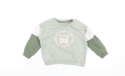 Lee Cooper Unisex Baby Green Long Sleeve Cotton Pullover T-Shirt 9-12M