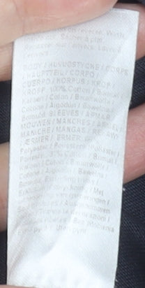 River Island Men's Beige Blue Grey Colourblock Crew Neck Zip Pocket T-Shirt M