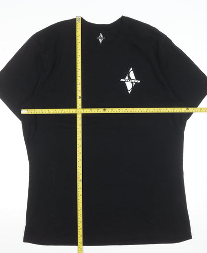 Skechers Men's Black 2XL Logo Cotton Crew Neck T-Shirt