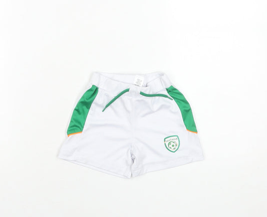 Dunnes Stores Unisex Baby White Green Football Shorts 12-18 Months Polyester