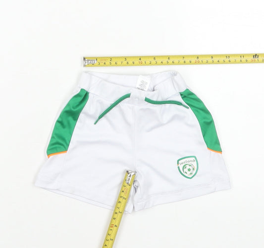 Dunnes Stores Unisex Baby White Green Football Shorts 12-18 Months Polyester