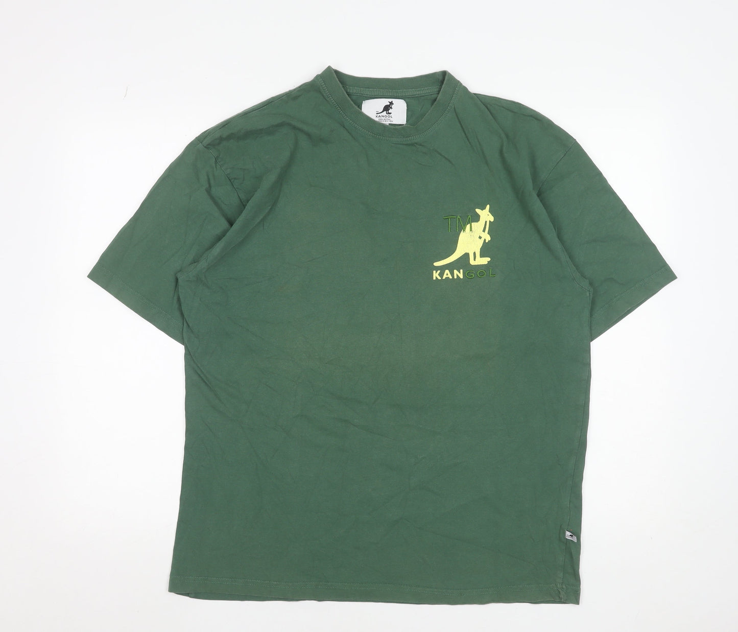 Kangol Men's Green Organic Cotton Graphic Logo T-Shirt Size M