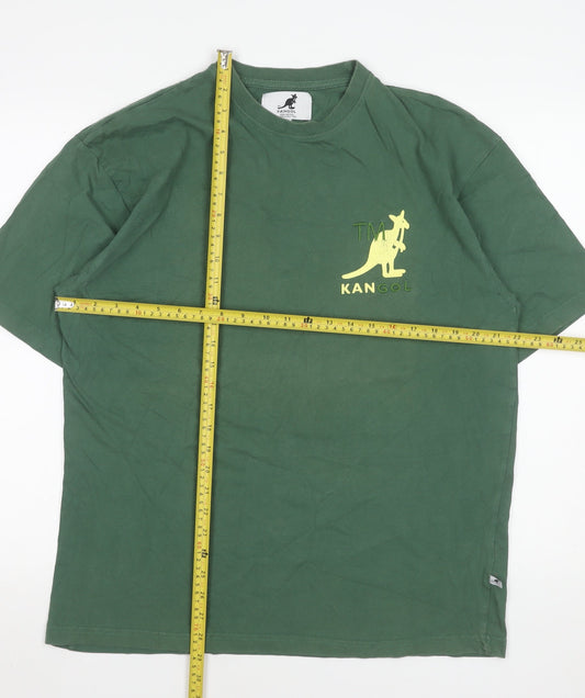 Kangol Men's Green Organic Cotton Graphic Logo T-Shirt Size M