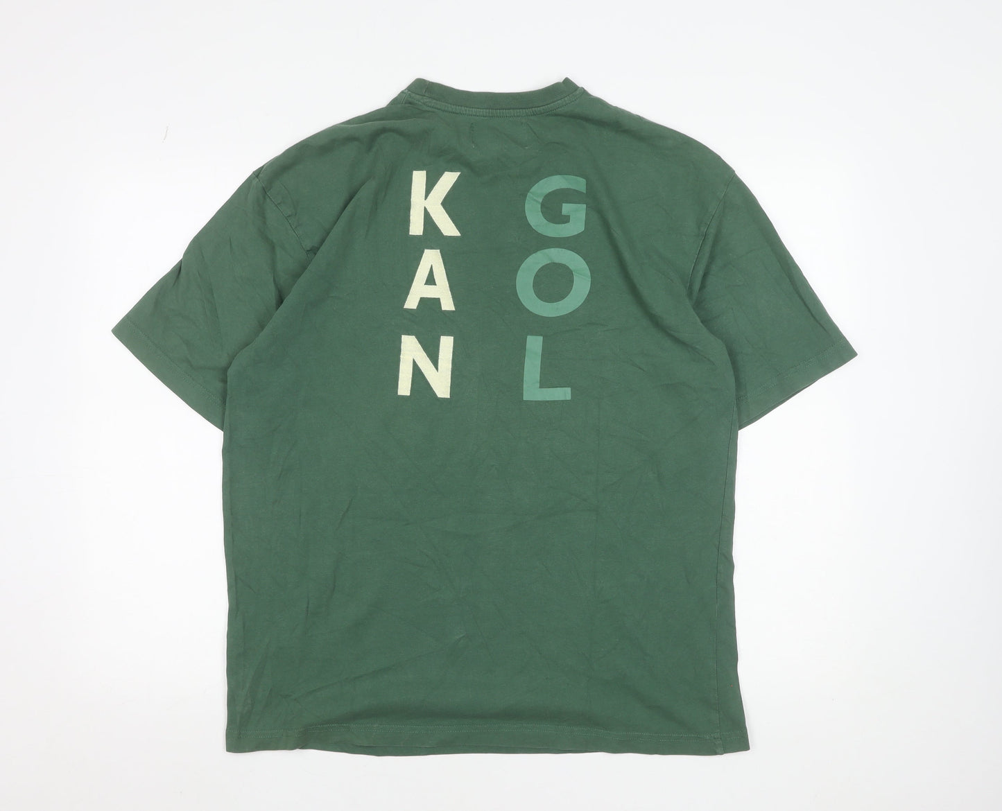 Kangol Men's Green Organic Cotton Graphic Logo T-Shirt Size M
