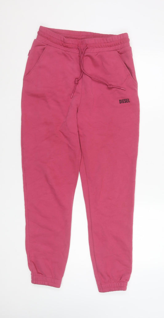 Womens UK Size S Diesel Regular Fit Jogger Pink Trousers