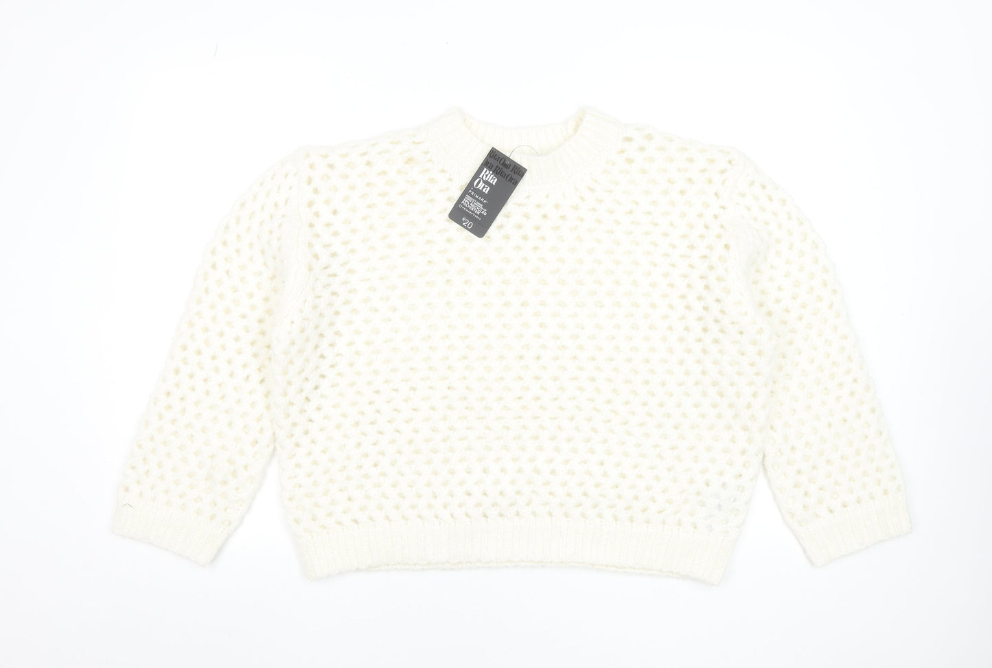 Primark Women Ivory Chunky Knit Pullover Jumper Size S Rita Ora