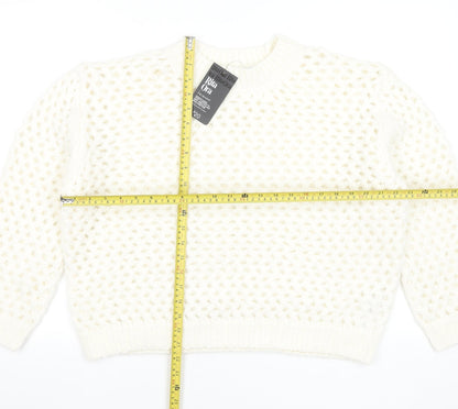 Primark Women Ivory Chunky Knit Pullover Jumper Size S Rita Ora