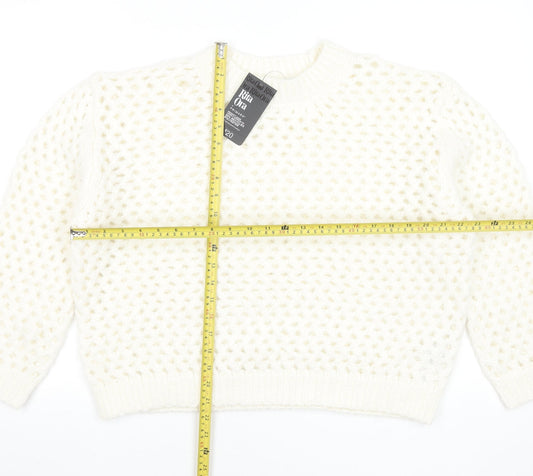 Primark Women Ivory Chunky Knit Pullover Jumper Size S Rita Ora
