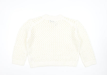 Primark Women Ivory Chunky Knit Pullover Jumper Size S Rita Ora