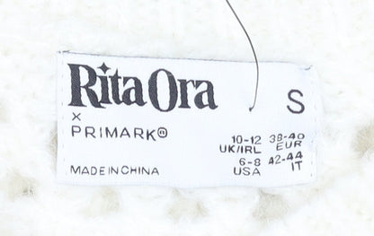 Primark Women Ivory Chunky Knit Pullover Jumper Size S Rita Ora