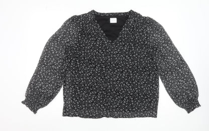 Womens UK Size 14 VILA Black Basic Blouse