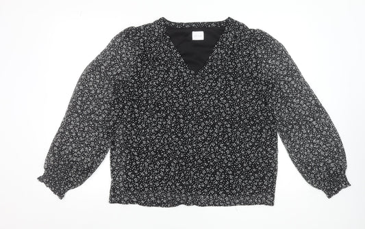 Womens UK Size 14 VILA Black Basic Blouse