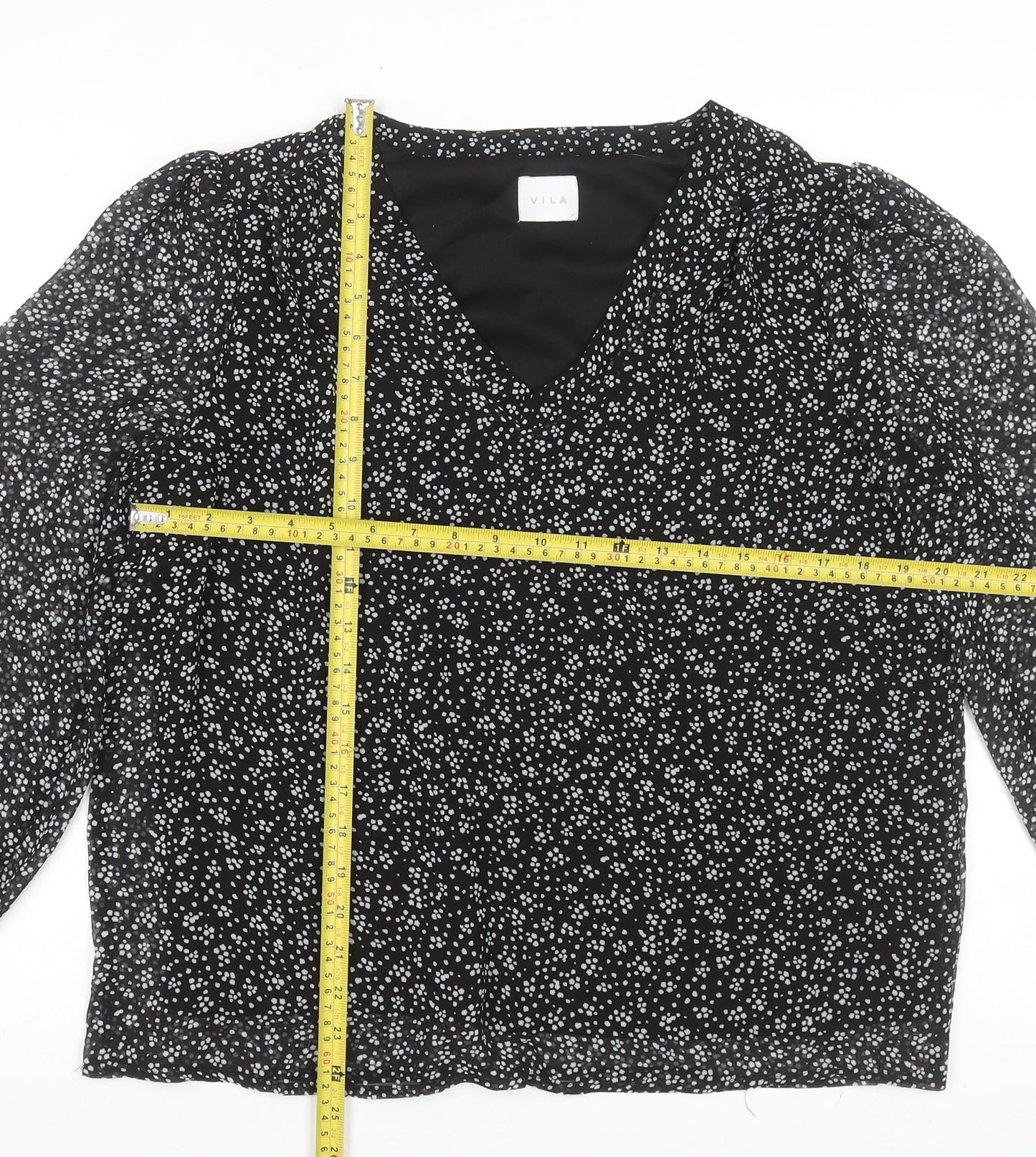 Womens UK Size 14 VILA Black Basic Blouse
