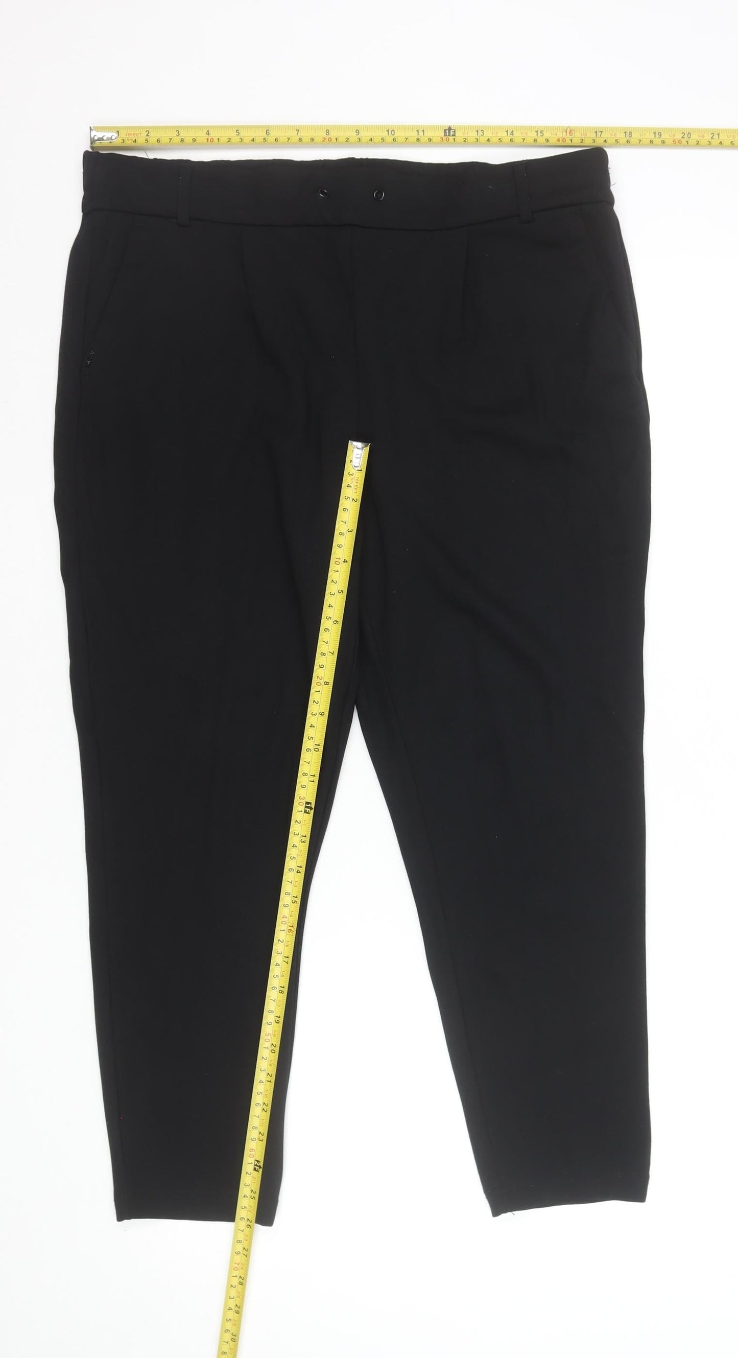 ONLY Blue Denim Women’s Black Tapered Trousers XL Viscose Blend