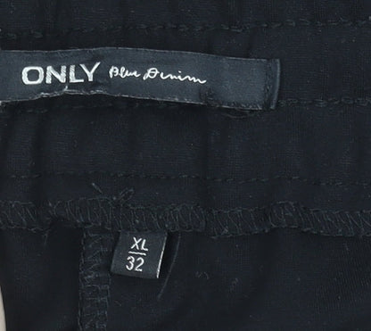 ONLY Blue Denim Women’s Black Tapered Trousers XL Viscose Blend