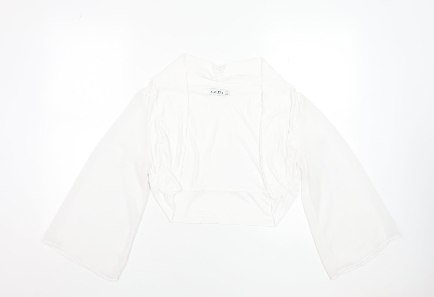Womens UK Size 14 Gallery White Cropped Blouse