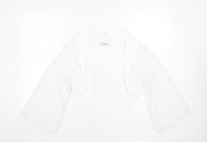Womens UK Size 14 Gallery White Cropped Blouse