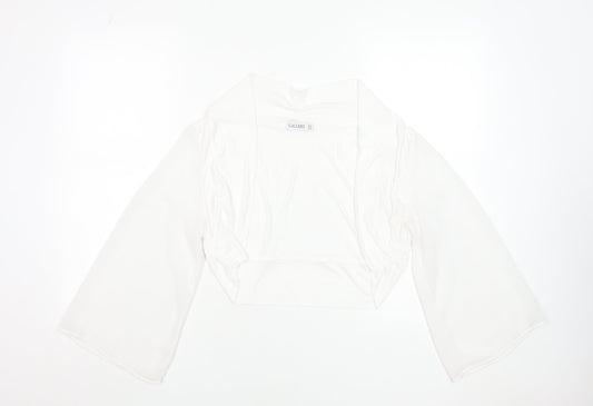 Womens UK Size 14 Gallery White Cropped Blouse