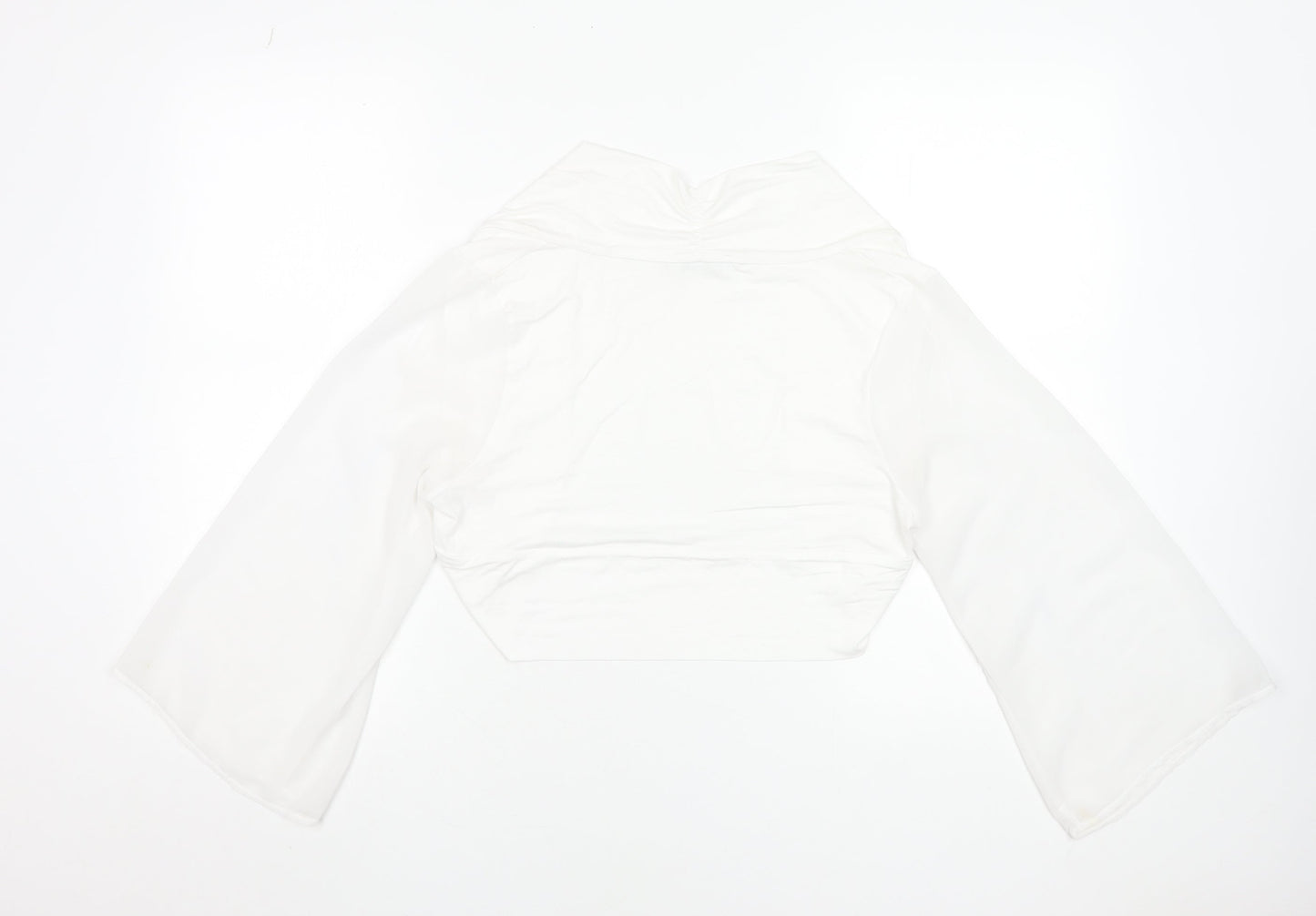 Womens UK Size 14 Gallery White Cropped Blouse