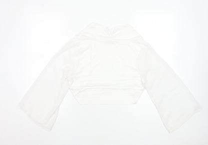Womens UK Size 14 Gallery White Cropped Blouse