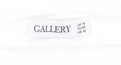 Womens UK Size 14 Gallery White Cropped Blouse