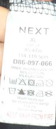 NEXT Men's Black XL Polo Shirt Cotton Elastane Short Sleeve