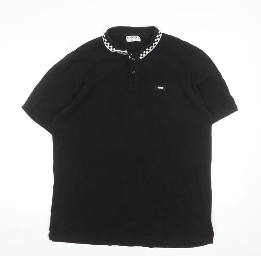 Equator Essential Mens Black 2XL Cotton Collared Polo Shirt