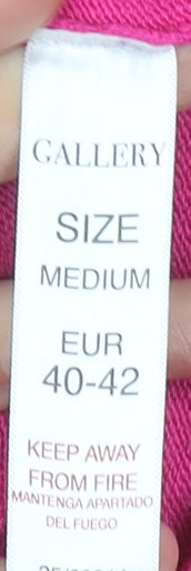 Gallery Women's Pink Ruffle Crew Neck Viscose Jumper Size 14