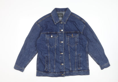 Primark Women’s Blue Denim Jacket Size 12 Classic Casual Buttoned