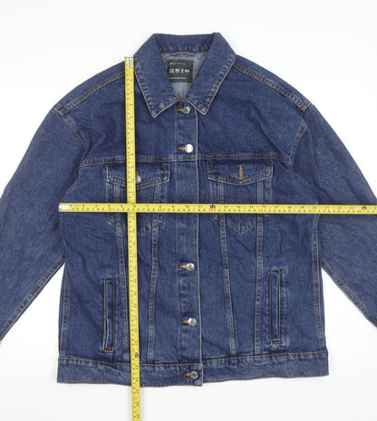 Primark Women’s Blue Denim Jacket Size 12 Classic Casual Buttoned