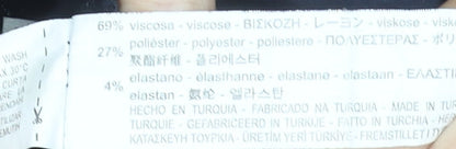 Bershka Women Black Pinstripe Trousers XS Viscose Blend Cigarette Style