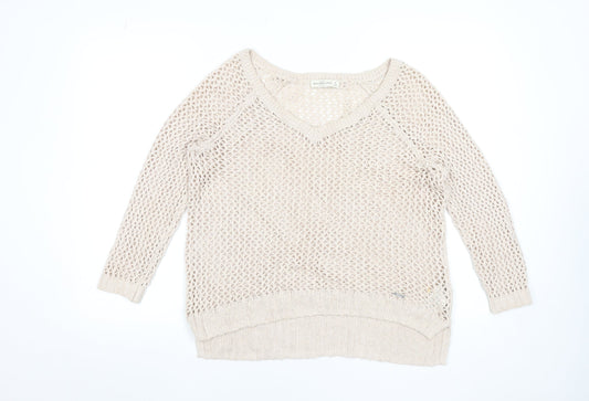 Womens UK Size M Abercrombie & Fitch Beige Pullover Jumper