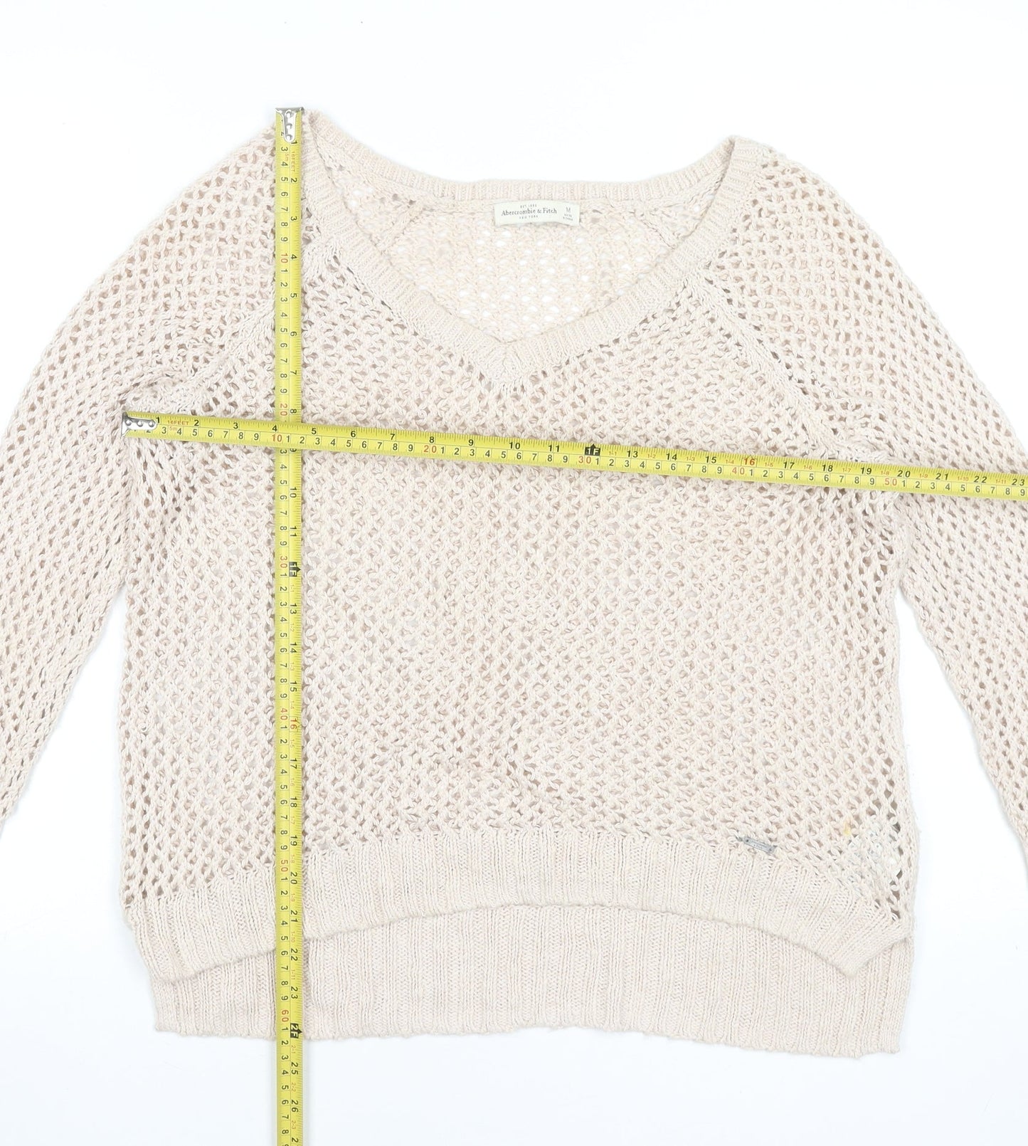 Womens UK Size M Abercrombie & Fitch Beige Pullover Jumper