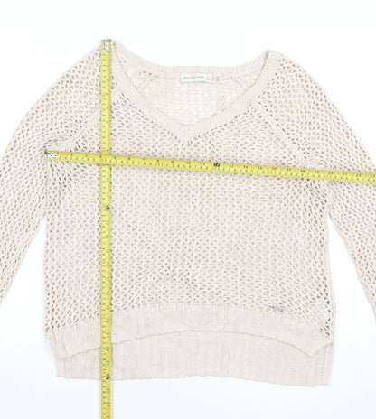 Womens UK Size M Abercrombie & Fitch Beige Pullover Jumper