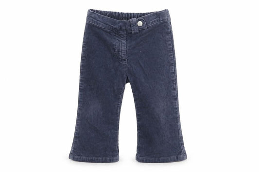 Front view of United Colors of Benetton Blue Corduroy Baby Trousers 12 Months