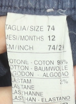 United Colors of Benetton Blue Corduroy Baby Trousers 12 Months