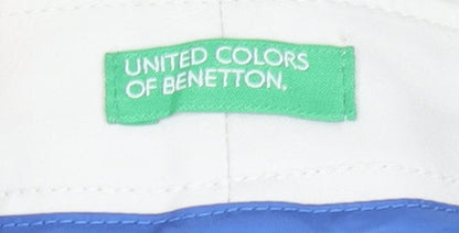 Womens UK Size 8 United Colors of Benetton Regular Fit Chino White Trousers