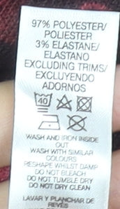 Dunnes Women's Pink & Burgundy Patterned Long Sleeve Jersey Top Size M