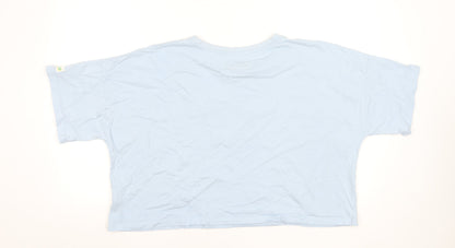 Primark Sesame Street Women's Blue XL Cropped Cookie Monster T-Shirt