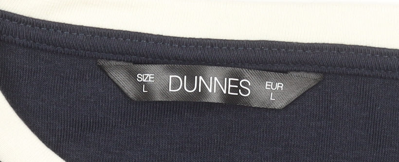 Dunnes Womens Blue Long Sleeve Cropped T-Shirt Size L