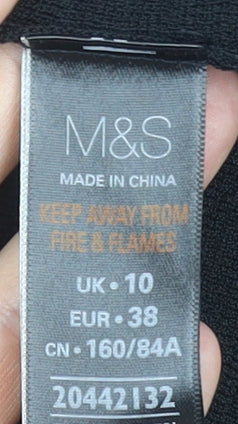 Marks and Spencer Women Black Size 10 Bodycon Knee Length Dress