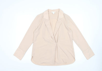 Womens UK Size 8 H&M Beige Wrap Blouse
