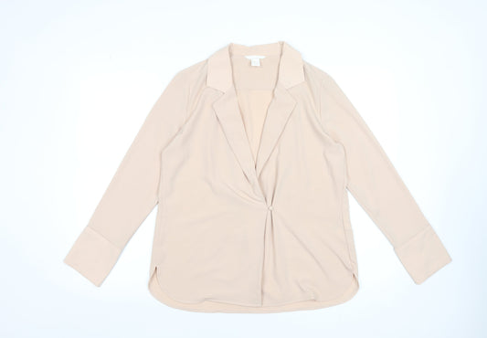 Womens UK Size 8 H&M Beige Wrap Blouse