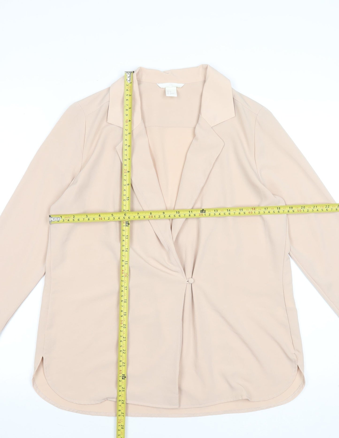 Womens UK Size 8 H&M Beige Wrap Blouse