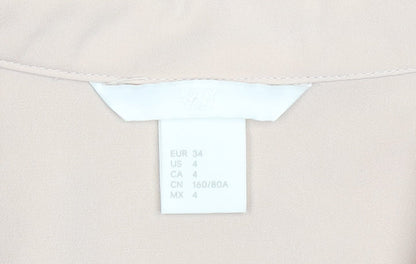 Womens UK Size 8 H&M Beige Wrap Blouse