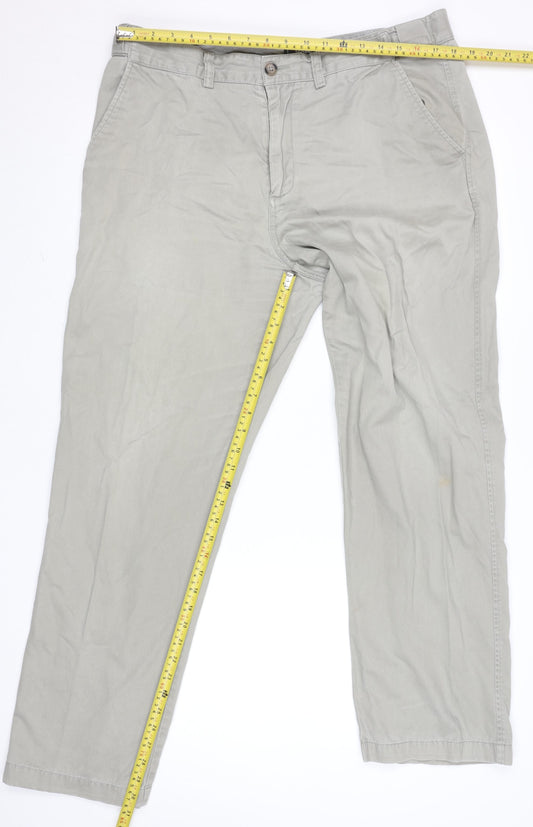 Maine New England Men's Beige 38R Chino Trousers Straight Cotton